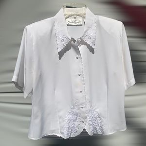 Vintage Lace Detail Blouse Top